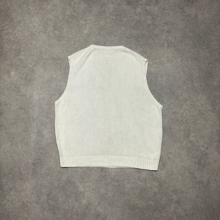 Vintage Polo Ralph Lauren Cream Knitted Sweater Vest (XXL)