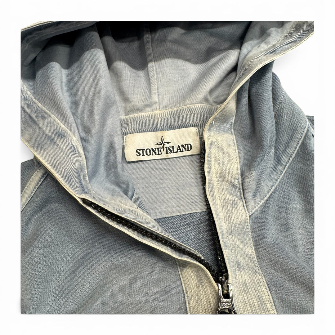 Stone Island Full Zip Up Hoodies Baby Blue (M)