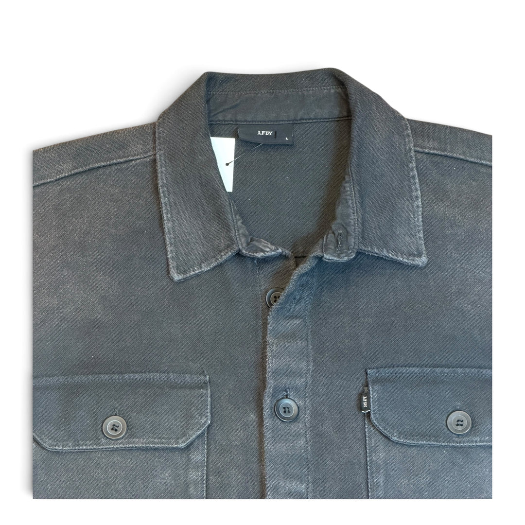 LFDY Black Faded Heavyweight Button Up Jacket (L)