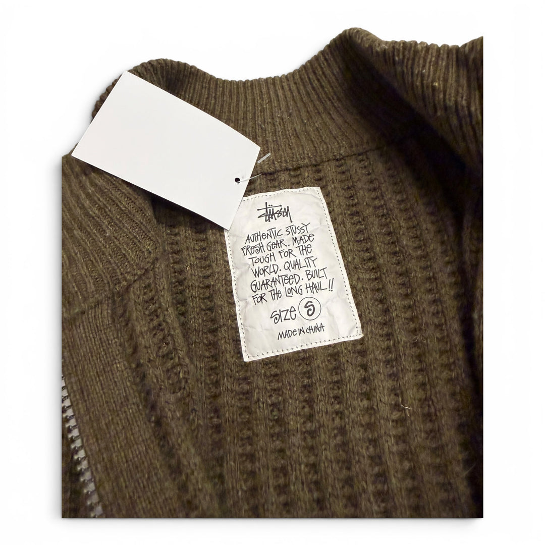 Stussy Patch Zip Up Jumper Green (S)