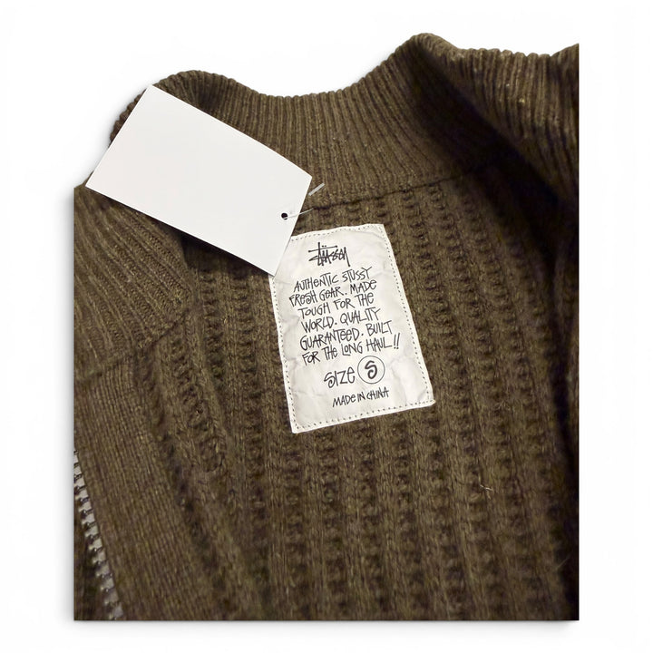 Stussy Patch Zip Up Jumper Green (S)