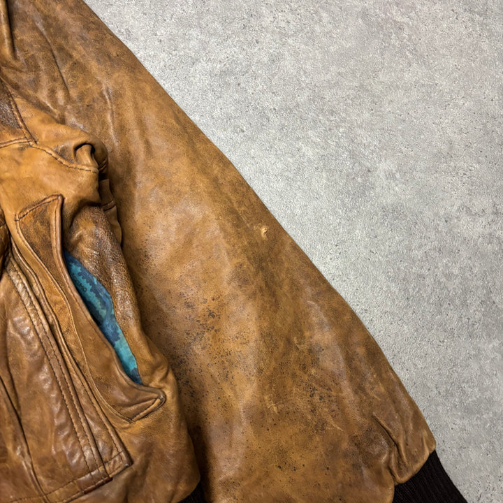 Vintage Flight Leather Brown Jacket (M)