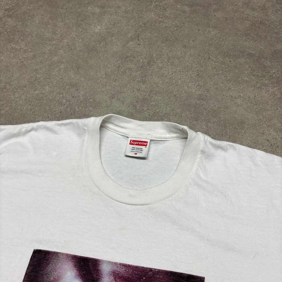 Supreme Red Eyes White Graphic T-Shirt (M)