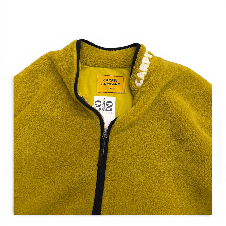 Carpet Company Yellow Sherpa Full Zip Fleece Jacket (XL)