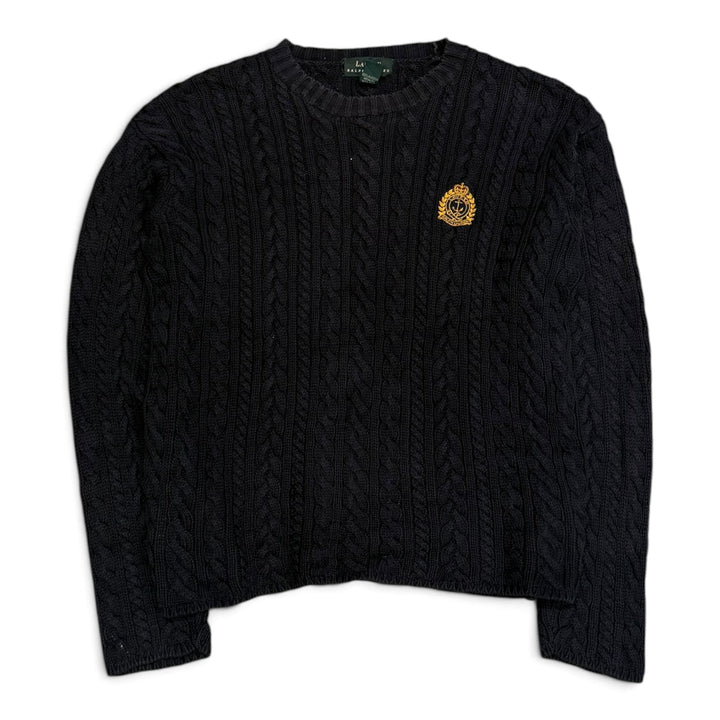 Vintage Polo Ralph Lauren Cable Knit Jumper Navy (S)