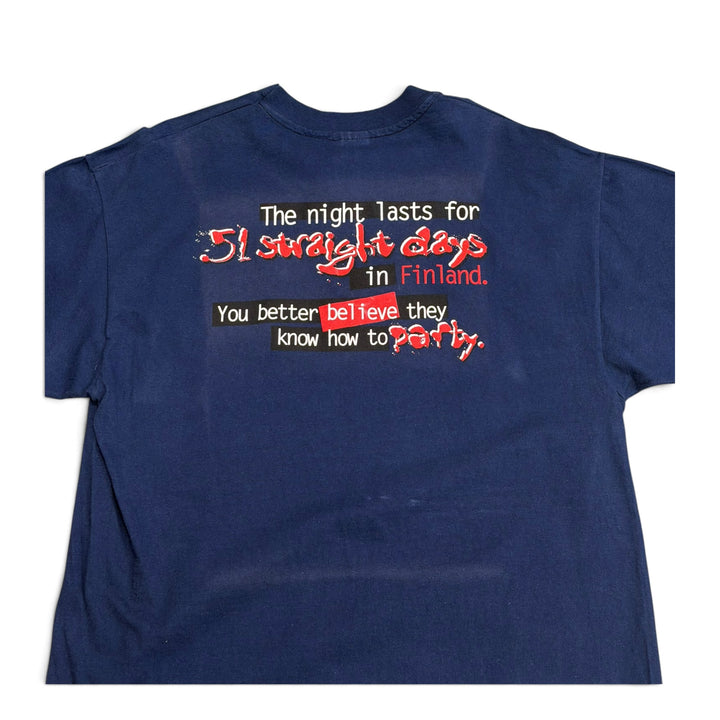 Vintage Finlandia Vodka Graphic T shirt Navy (XL)