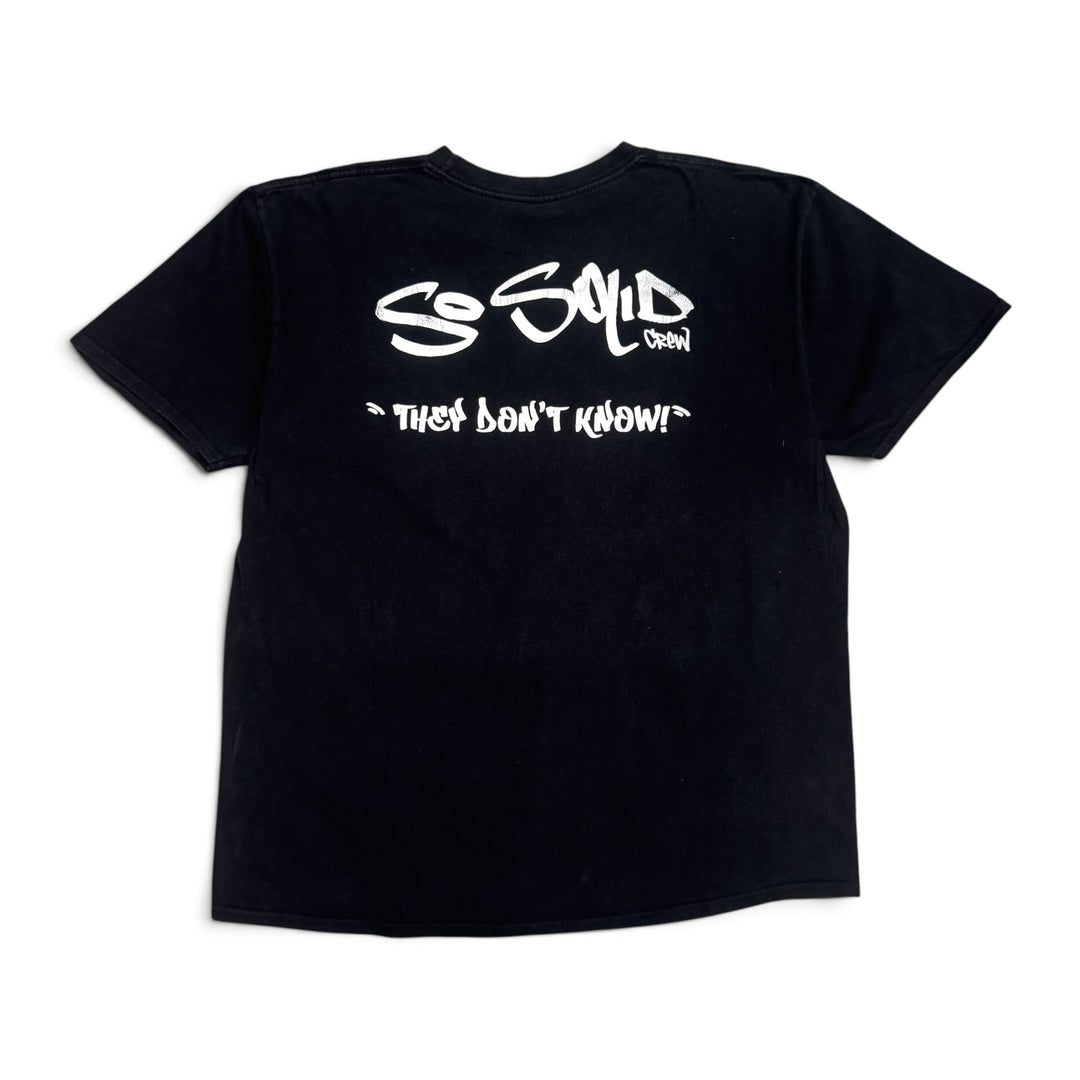 So Solid Crew Graphic T shirt Black (L)