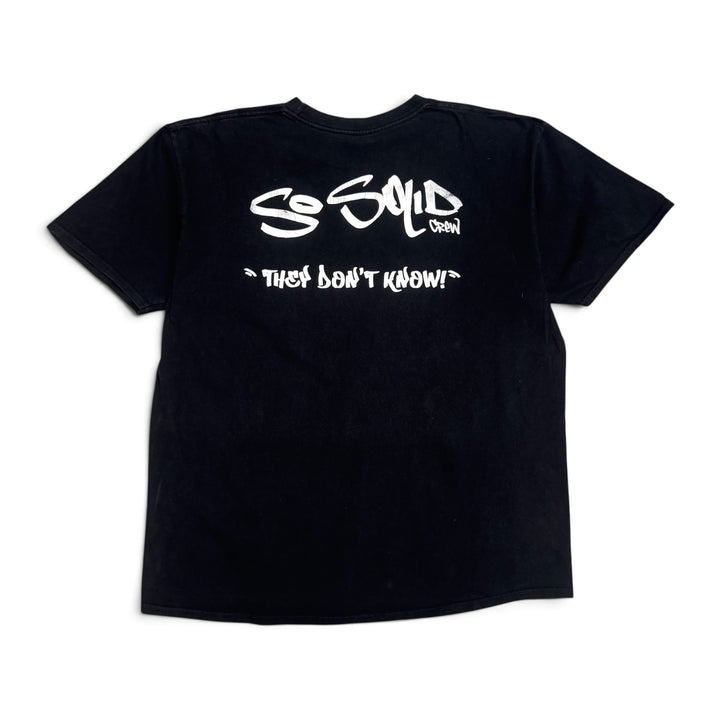 So Solid Crew Graphic T shirt Black (L)