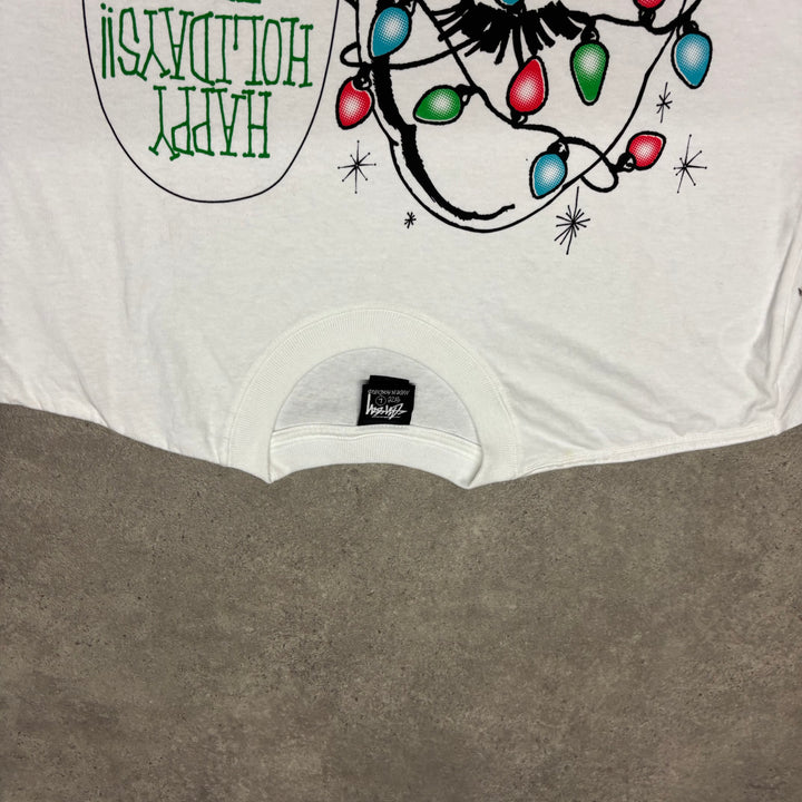 Stussy Happy Holidays White Graphic T-Shirt (L)