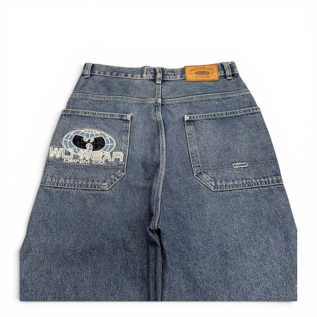 Vintage Wu Wear Baggy Denim Shorts Blue (32")