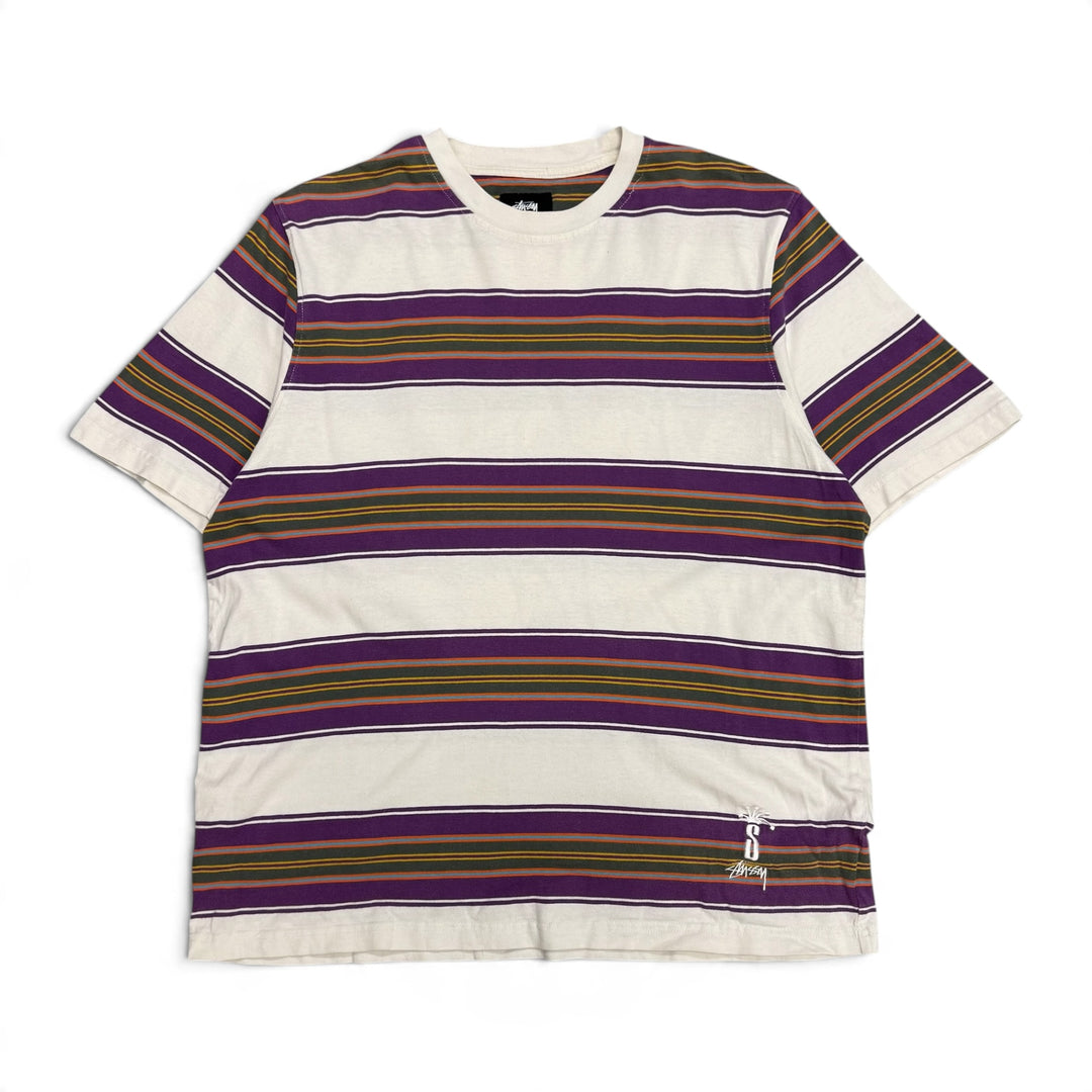 Stussy Striped T shirt White (L)
