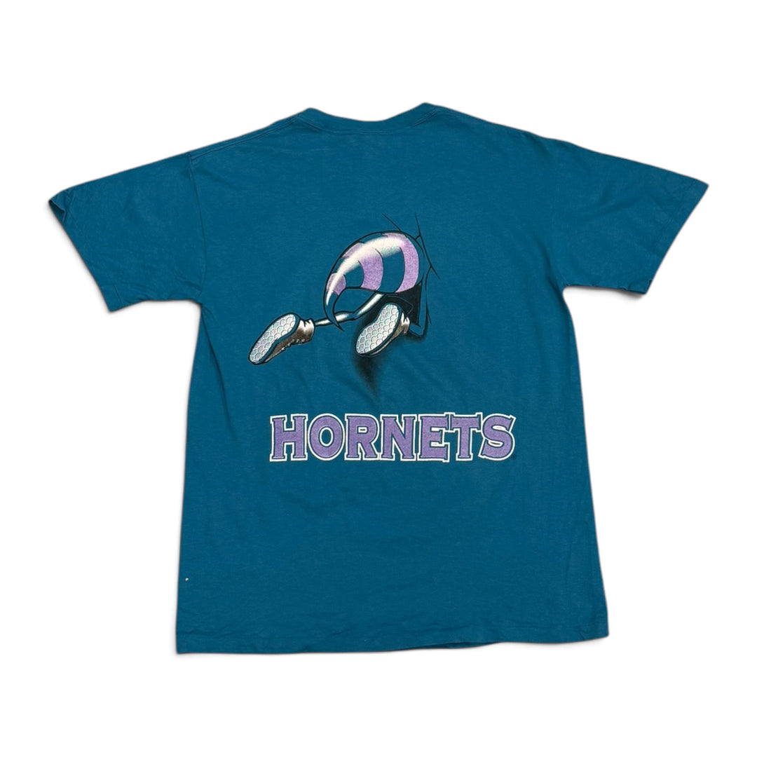 Vintage Charlotte NBA Graphic T shirt Blue (M)