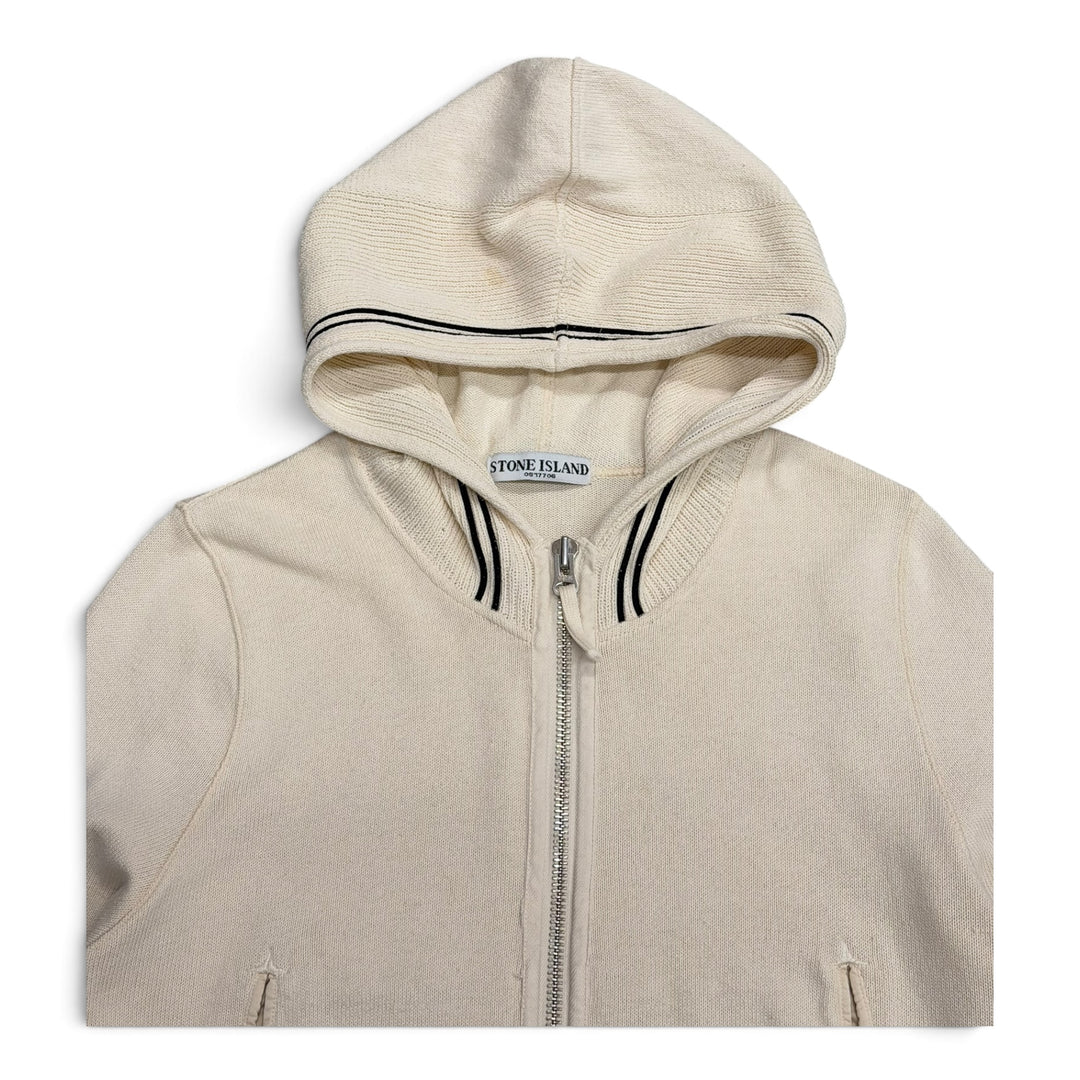 Vintage Stone Island Full Zip Up Knitted Jumper White (XL)