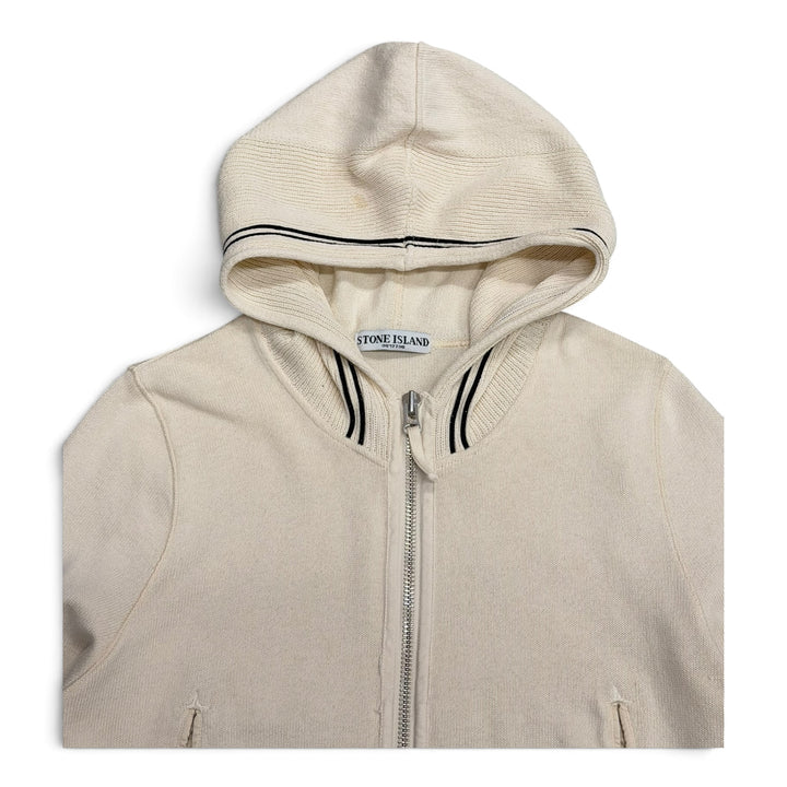 Vintage Stone Island Full Zip Up Knitted Jumper White (XL)