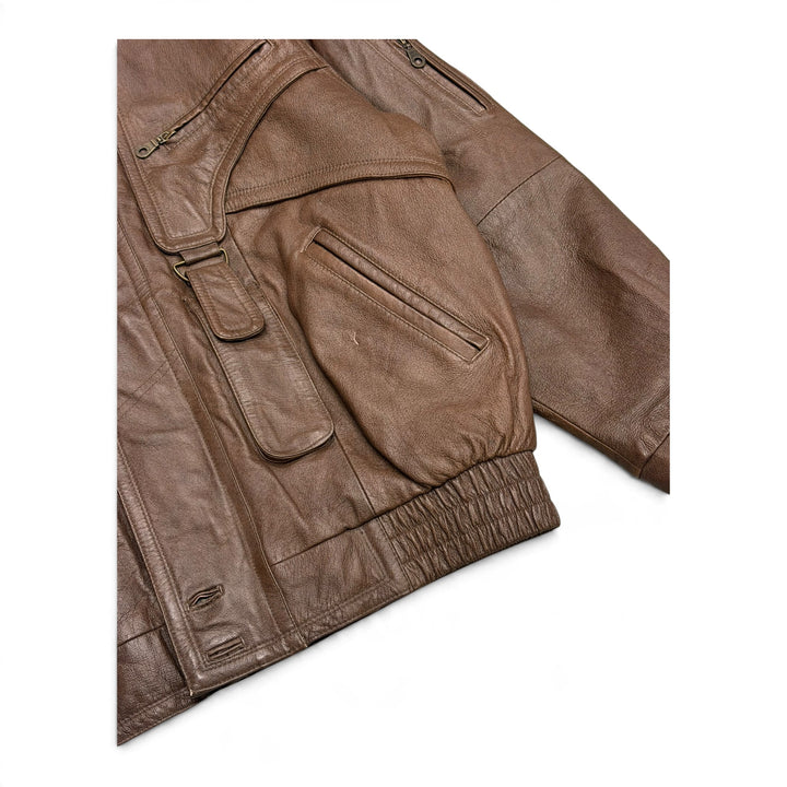 Vintage Dark Brown Flight Leather Jacket (L)