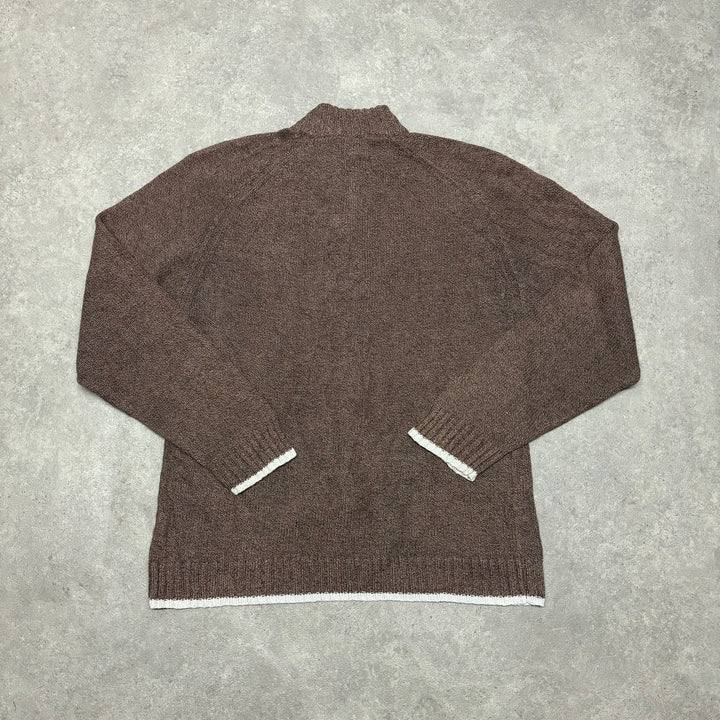 Vintage Timberland Brown Full Zip Knitted Jumper (L)