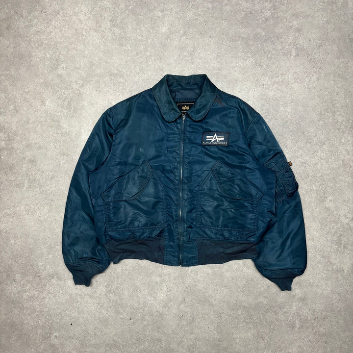 Vintage Alpha Industries Navy Bomber Jacket (XL)