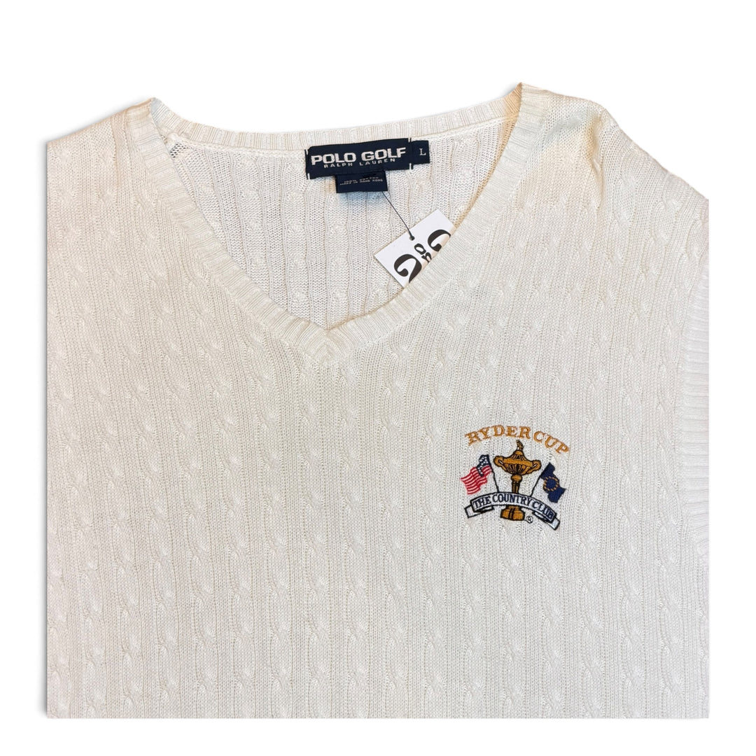 Vintage Polo Ralph Lauren Ryder Cup White Knitted Sweater Vest (L)