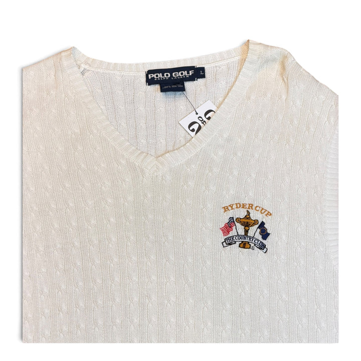 Vintage Polo Ralph Lauren Ryder Cup White Knitted Sweater Vest (L)
