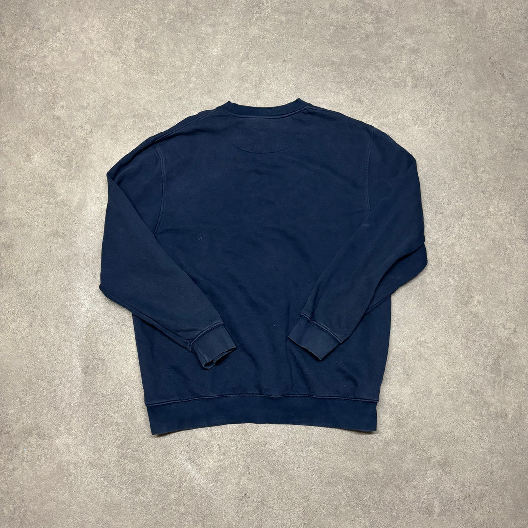 00's Nike Essentials Small Swoosh Navy Sweatshirt (L)