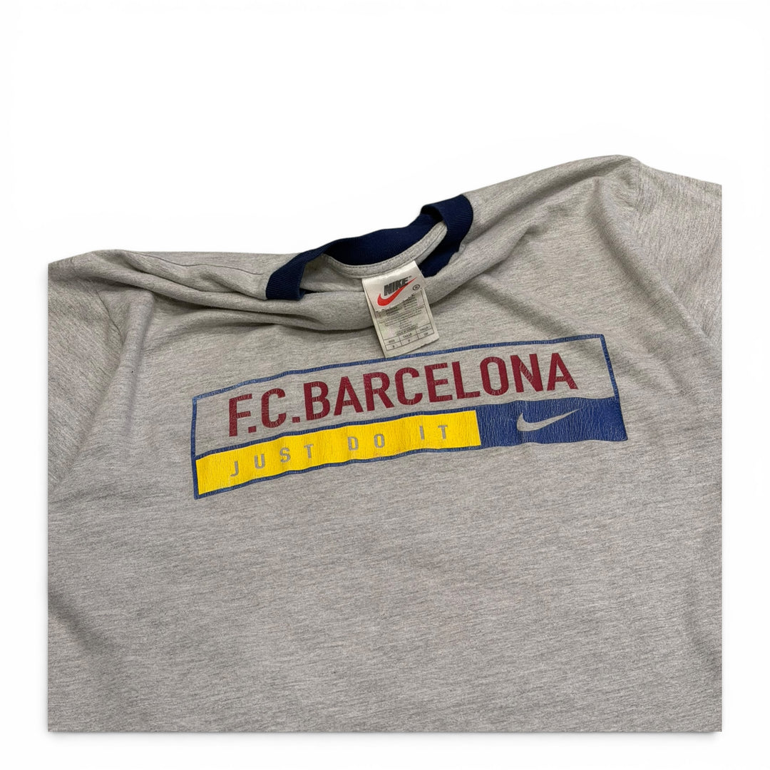 1999-00 Vintage Barcelona Football T Shirt Grey (S)