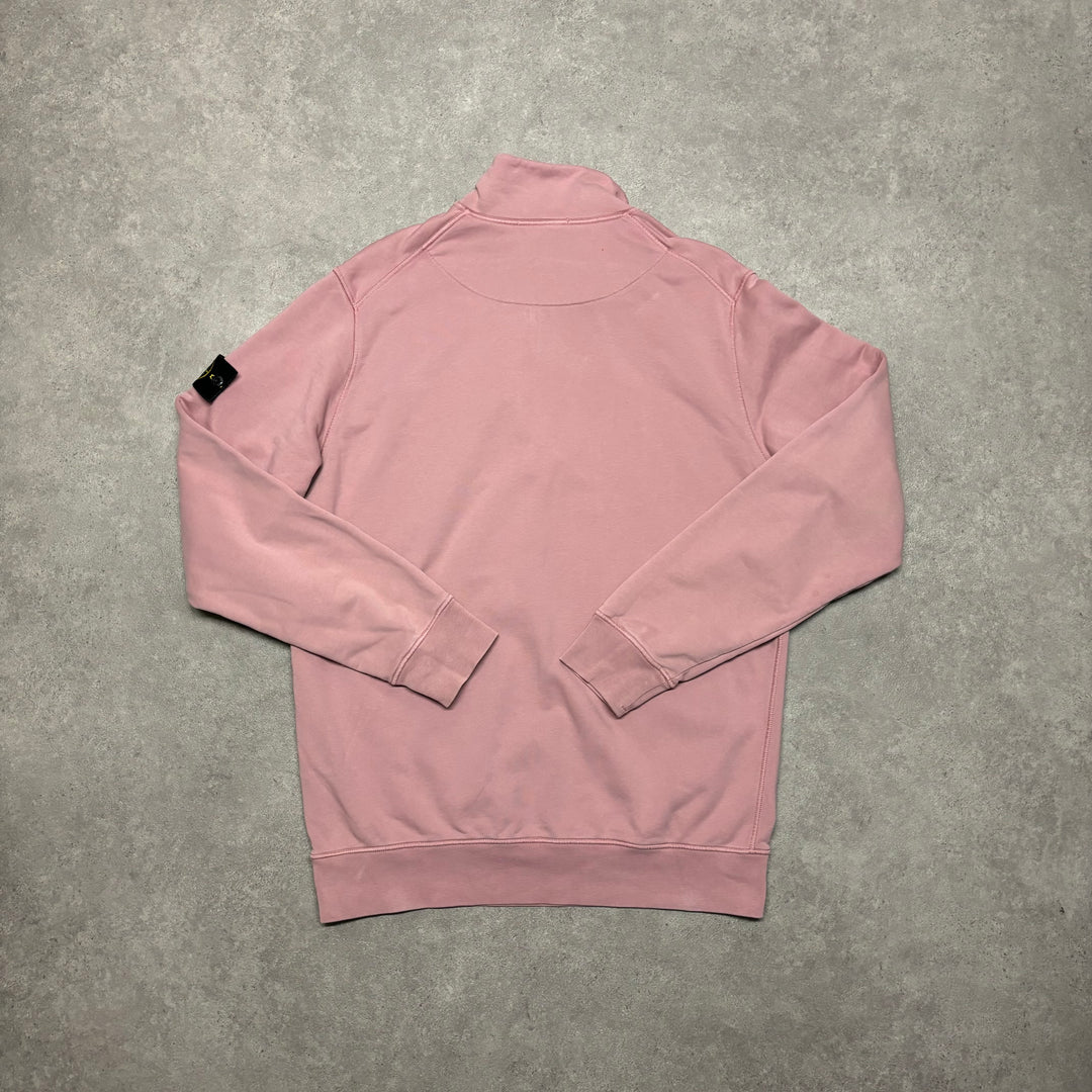 Vintage Stone Island Nude Pink Heavy Cotton Quarterzip Sweatshirt (XL)