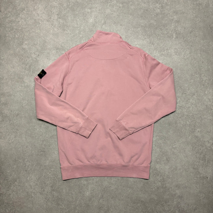 Vintage Stone Island Nude Pink Heavy Cotton Quarterzip Sweatshirt (XL)