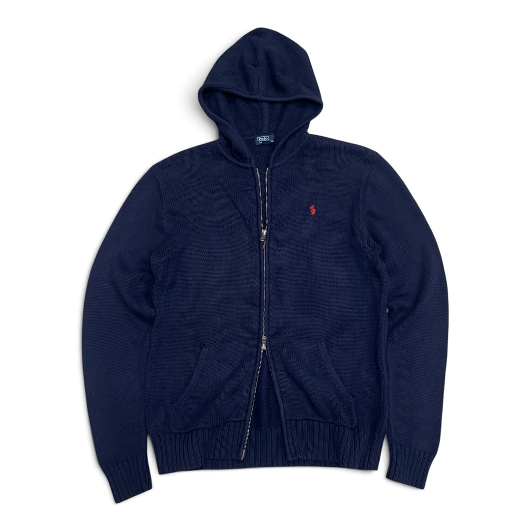 Vintage Polo Ralph Lauren Navy Knitted Hoodie (M)