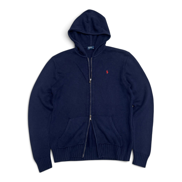 Vintage Polo Ralph Lauren Navy Knitted Hoodie (M)