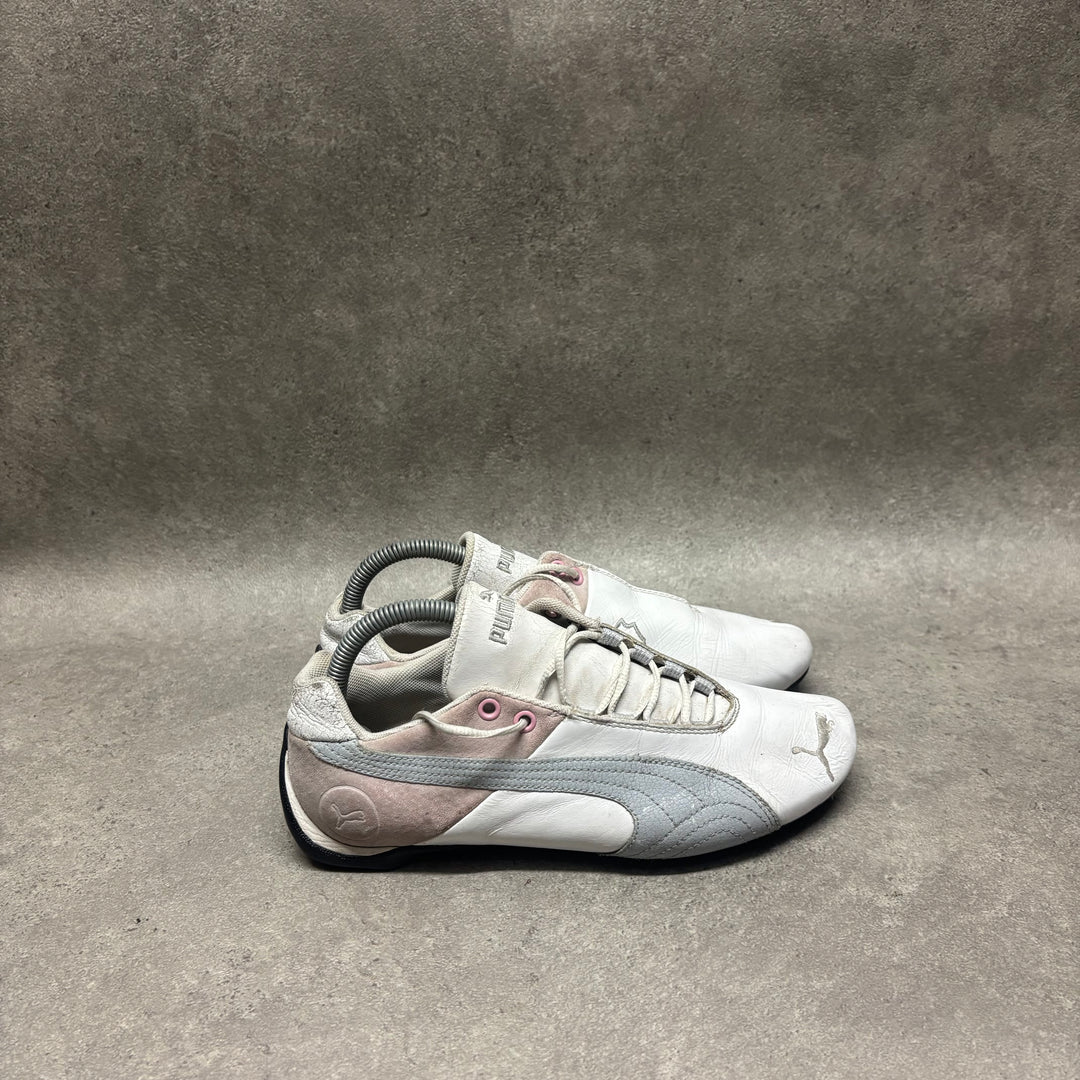 Vintage Puma Women's White, Silver & Pink Trainers (UK6.5)