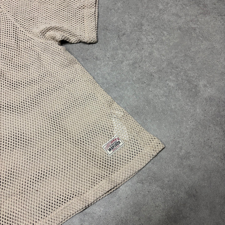 Stussy Light Brown Knitted Mesh T-Shirt (XL)