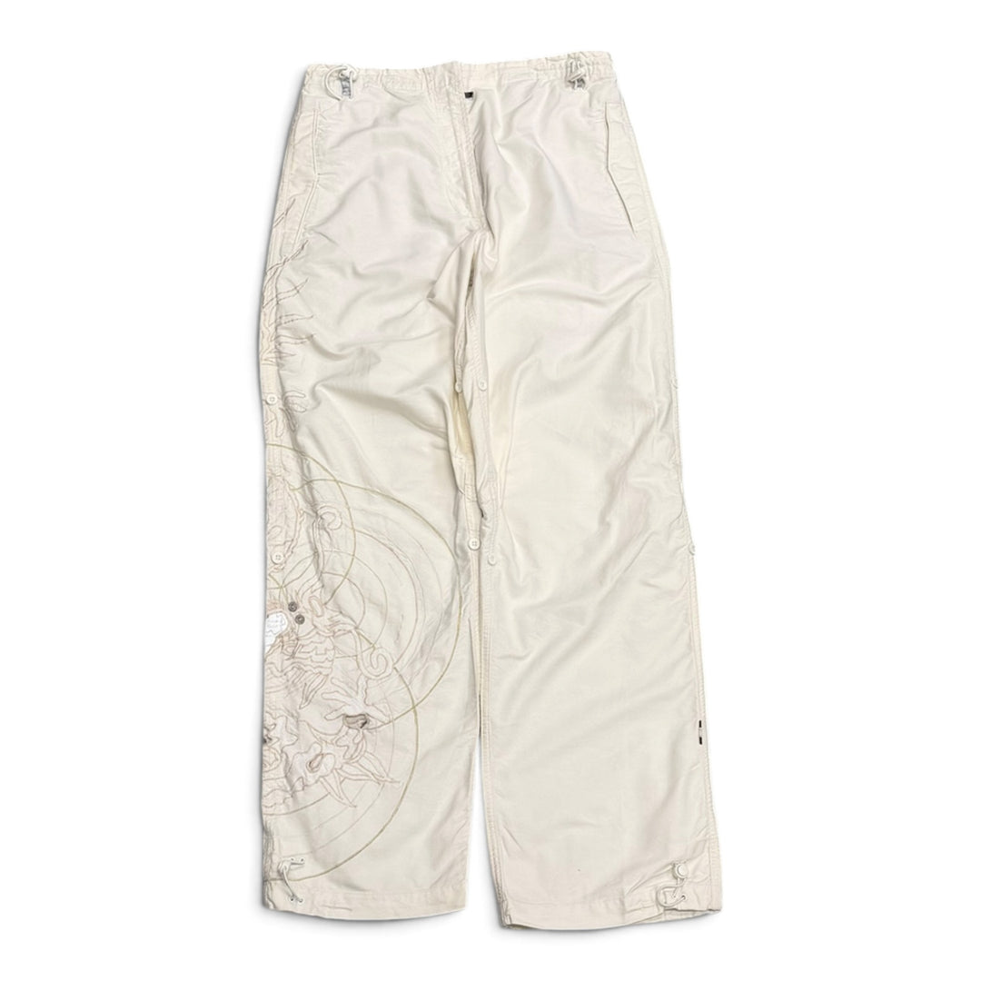 Maharishi White Embroidered Dragon Snow Pants (M)
