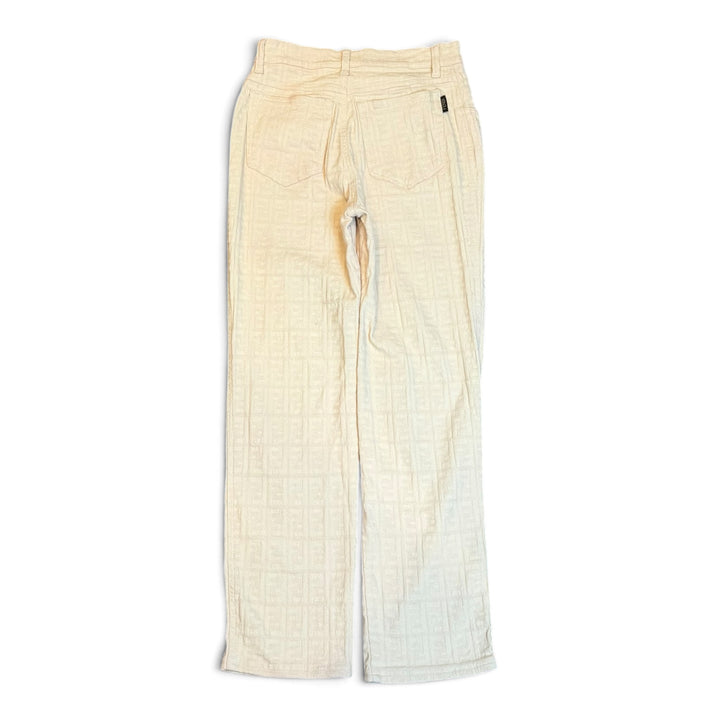 Vintage Fendi Pink Monogram Cotton Trousers (32)