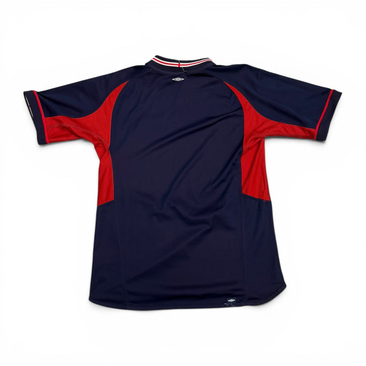 2004 Vintage England Umbro Reversible Navy & Red Football Shirt (M)