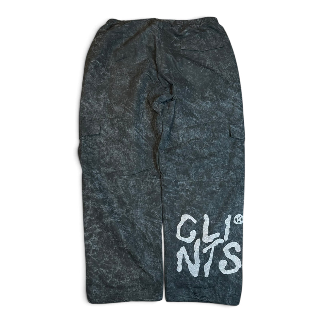 Clints Black Faded Baggy Cargo Trousers (L)