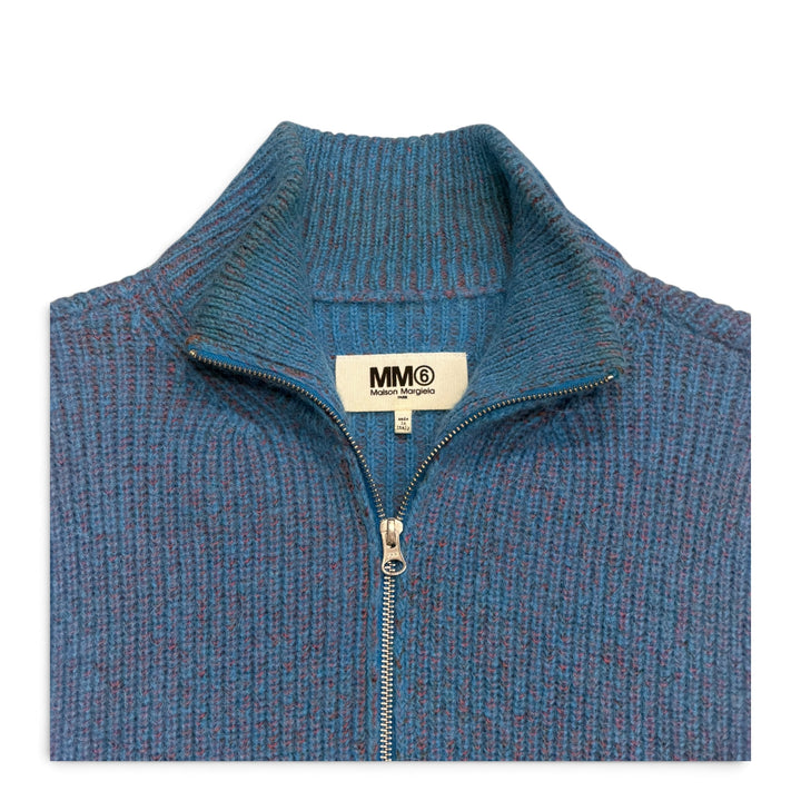 MM6 Maison Margiela Zip Up Knitted Jumper Blue (S)