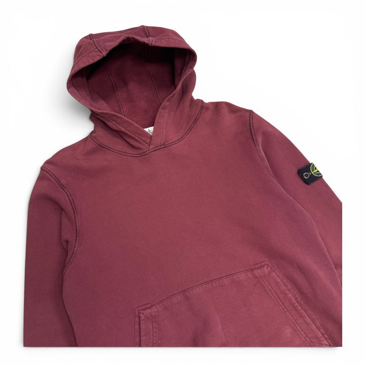 Stone Island Junior Badge Hoodies Burgundy (M)