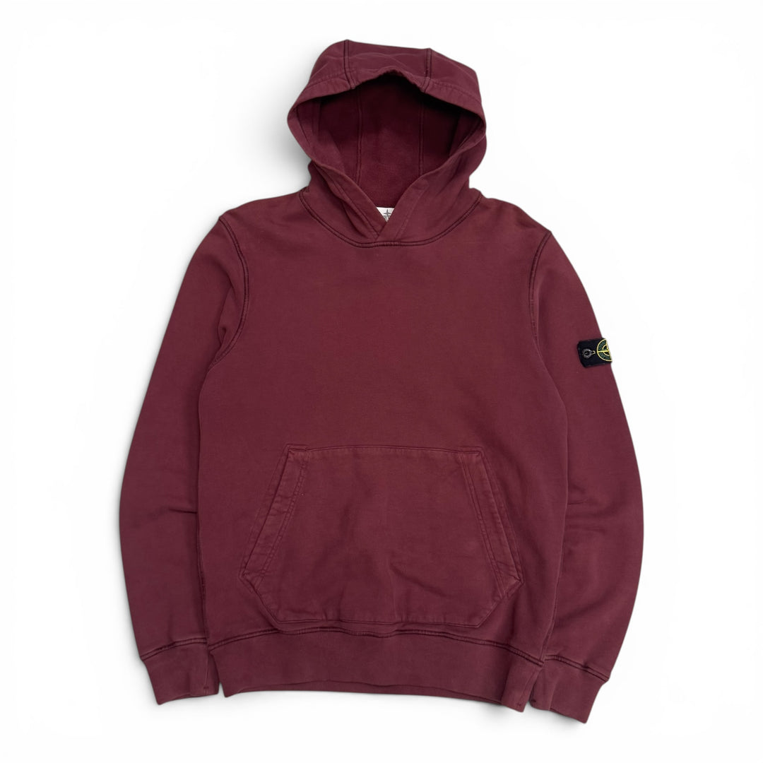 Stone Island Junior Badge Hoodies Burgundy (M)