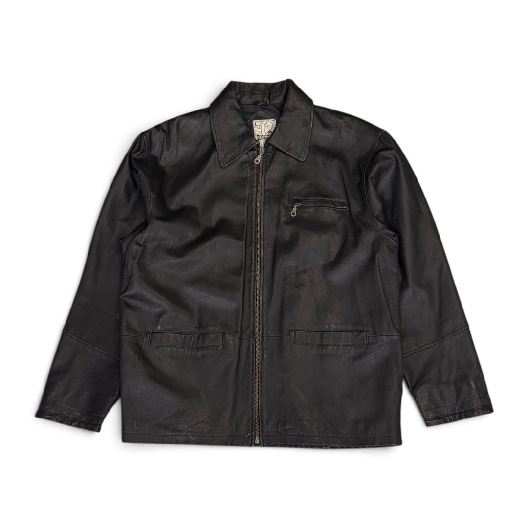 Vintage Soft Leather Jacket Black (L)