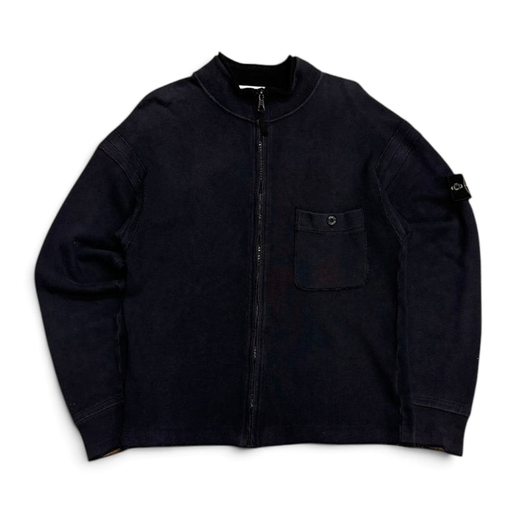 Vintage Stone Island Full Zip Up Knitted Jumper Navy (M)