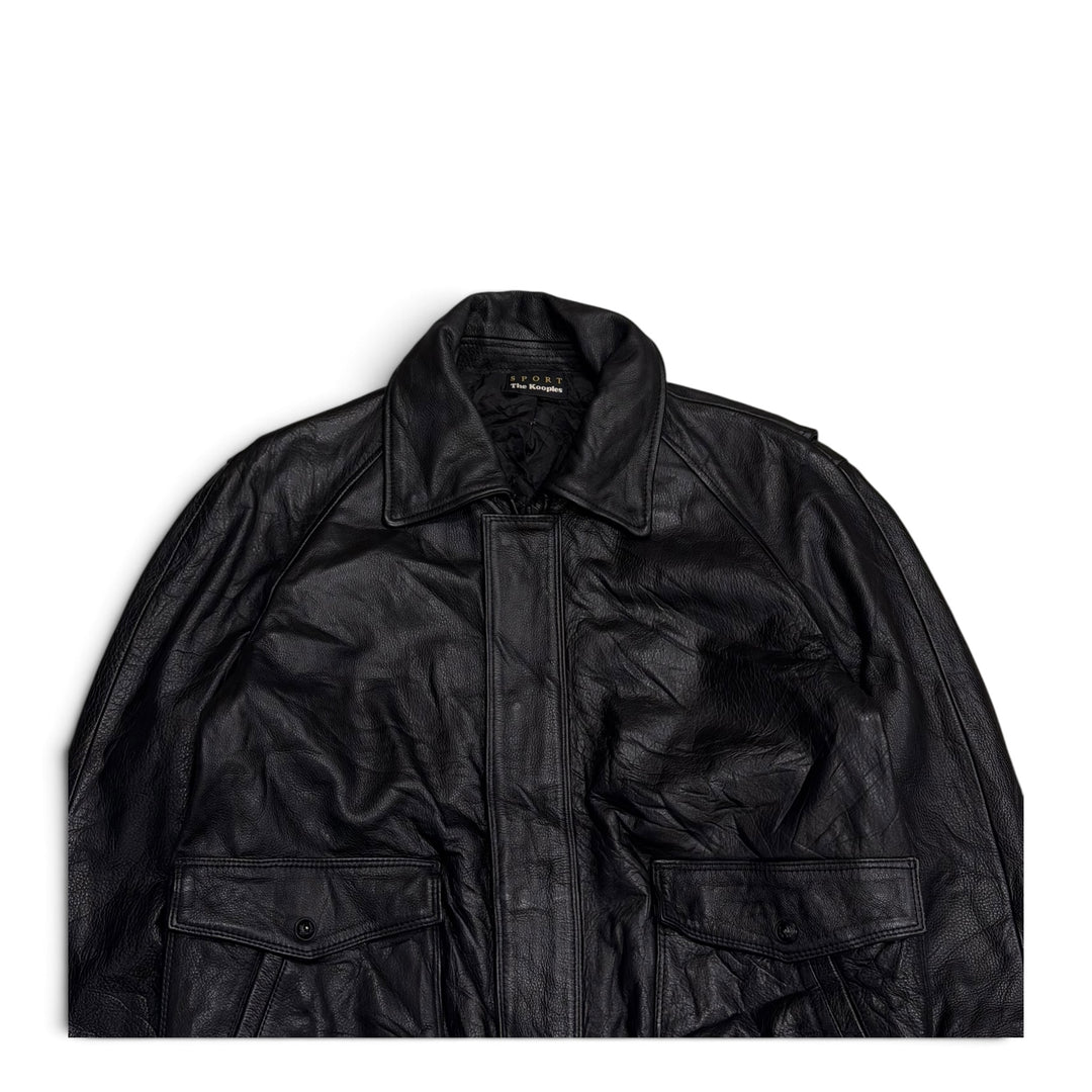 Vintage Pilot Leather Jacket Black (M)