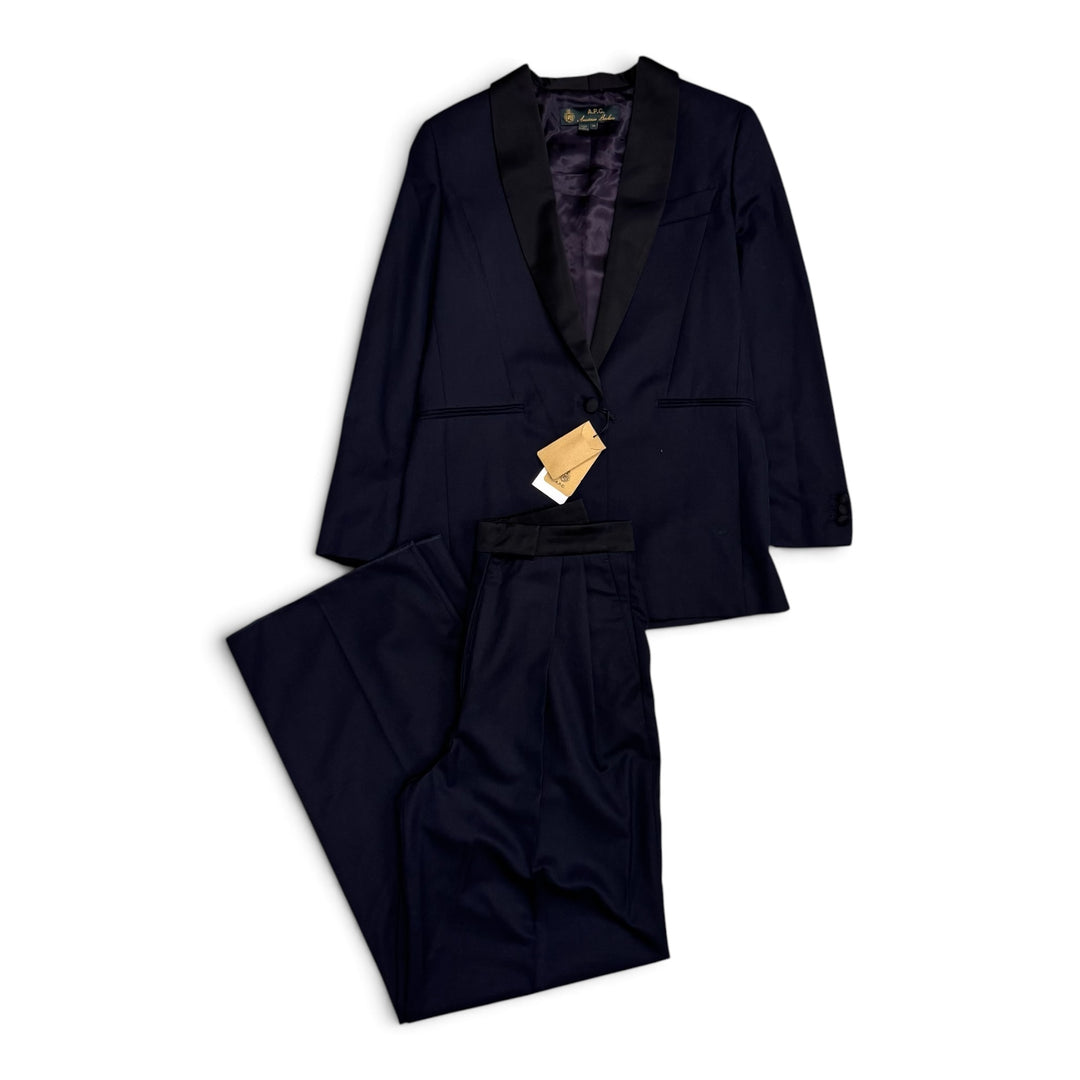 A.P.C. Anastasia Barbieri Navy Blazer & Trouser Suit Set (38)