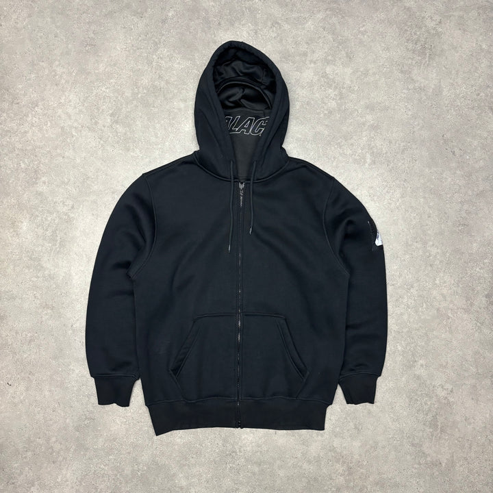 Palace Black Facemask Thermal Full Zip Hoodie (L)