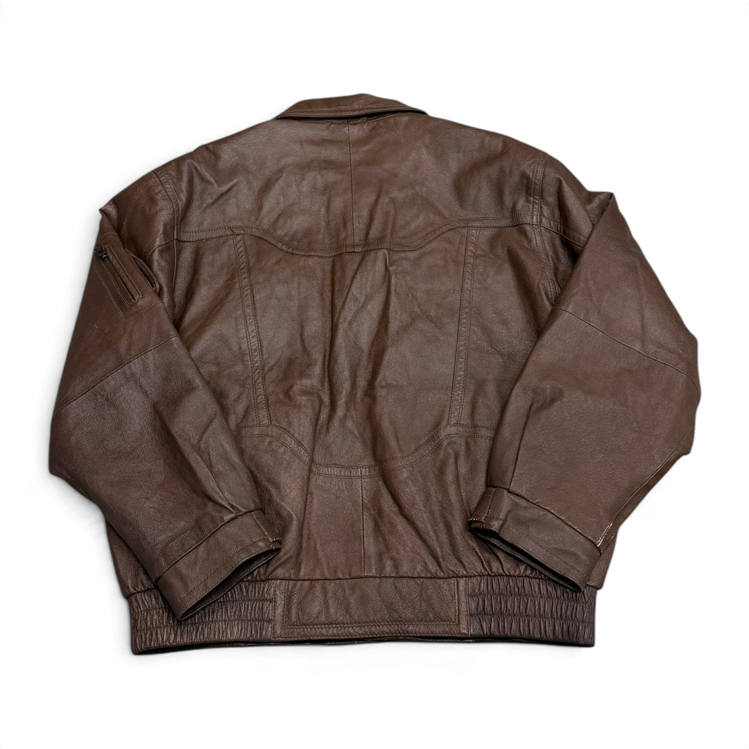 Vintage Dark Brown Flight Leather Jacket (L)