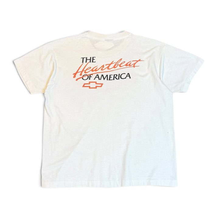 90's Vintage Chevrolet White Graphic T-Shirt (L)