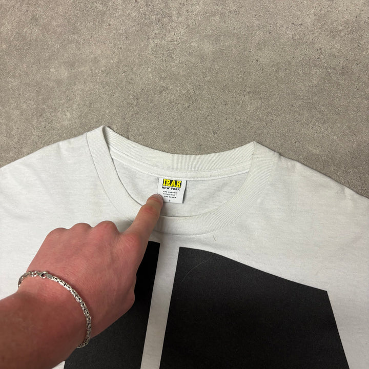 IRAK White 'IR' Graphic T-Shirt (L)
