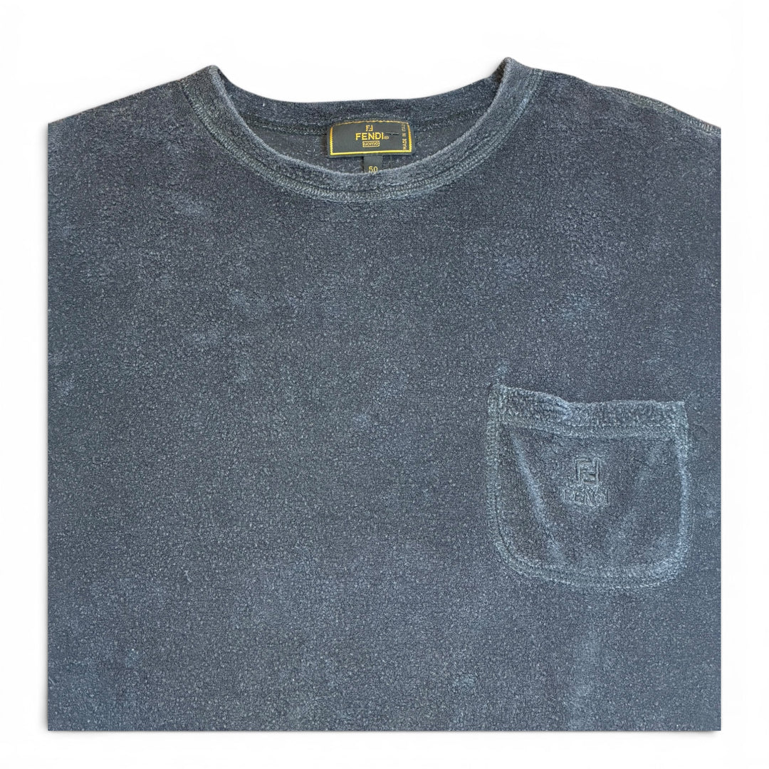 Vintage Fendi Faded Navy Towel T-Shirt (L)