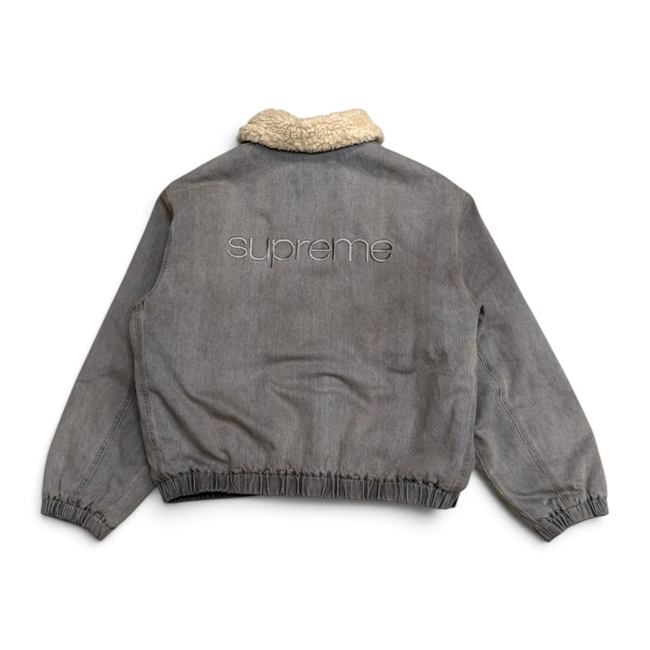 Supreme Faux Shearling Lined Bomber Jacket Grey (M)