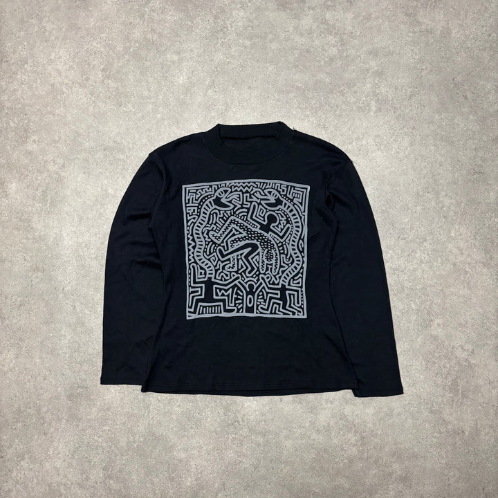 Rare 80's Keith Haring Graphic Black Sweatshirt (M)