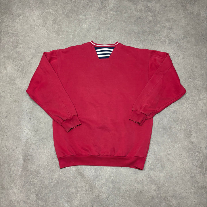 90's Vintage Adidas Red Small Logo Sweatshirt (L)